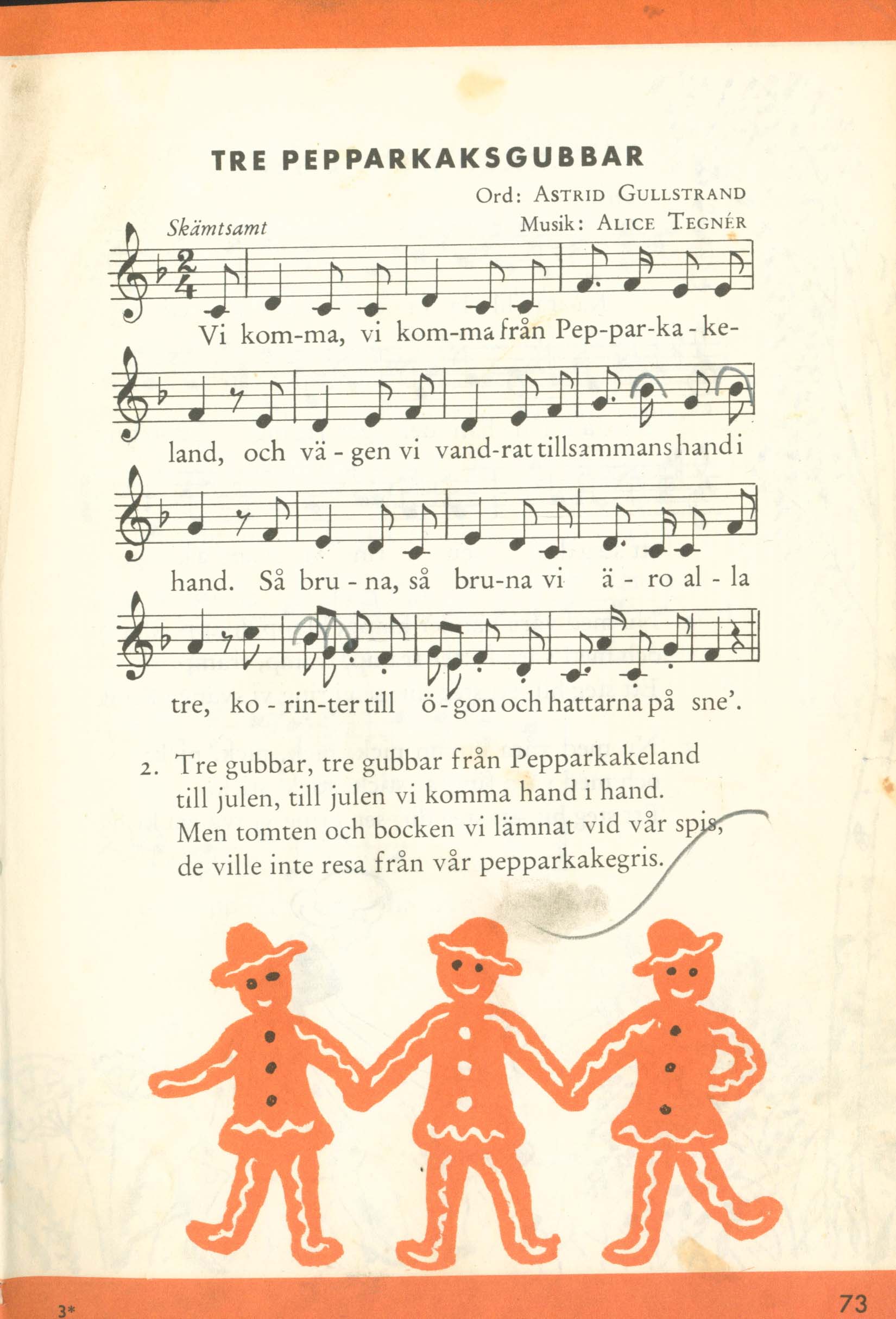Dal libro "Nu ska vi sjunga" - Tre pepparkaksgubbar